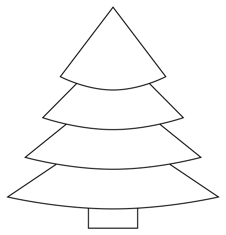 Evergreen Tree From Pine Trees Coloring Page